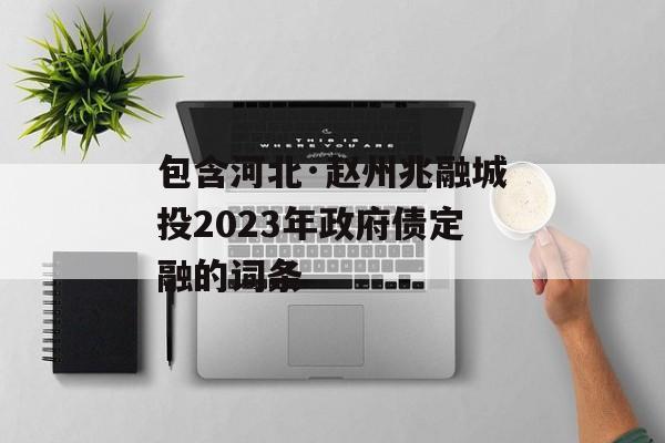 包含河北·赵州兆融城投2023年政府债定融的词条