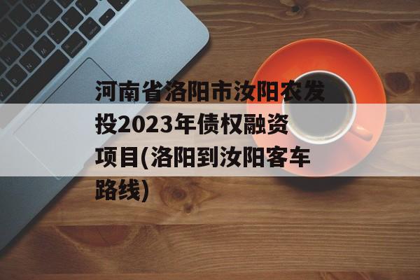 河南省洛阳市汝阳农发投2023年债权融资项目(洛阳到汝阳客车路线)